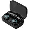 Canjerusof Bluetooth auricolari TWS Wireless auricolari impermeabili-orecchio auricolari M10 auricolari stereo di 9D Sport Cuffie con microfono di ricarica Black Box