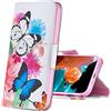 MRSTER Custodia per Huawei P Smart+ 2019, Custodia in Pelle Honor 20 Lite, Custodia Flip Premium Protettiva Portafoglio PU Pelle Case Cover per Huawei P Smart Plus 2019. BF Two Butterflies