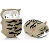 YIGEYI Airpods - Custodia in silicone compatibile con gli Airpods 1 e 2 custodia per cartoni animati 3D, simpatica e divertente [serie di animali da compagnia papà] (gatto grigio)