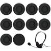 Anrbb 10 cuscinetti in schiuma per auricolari, cuscinetti in schiuma per auricolari, Ø60 mm, nero, ricambio universale, compatibili con cuffie Logitech H390, H600, H609, H760, G330, K550, confortevoli