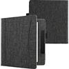 kwmobile Flip-Cover Compatibile con Amazon Kindle Oasis 10. Generation - Full-case Anti-graffio con Porta-carte Fascia Prensile - Tessuto grigio scuro