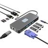 MMOBIEL Adattatore USB-C 3X USB 3.2, Lettore di Schede SD/TF, 1000Mbps ETH, HDMI/DisplayPort 4K@60Hz, VGA, Uscita Audio da 3.5mm, 100W Power Delivery - Hub USB 11-in-1 - Multiporta a Triplo Display