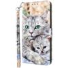 CLM-Tech Cover compatibile con Xiaomi Redmi Note 14 Pro 5G - Custodia a Portafoglio con Supporto e Scomparti per Carte di Credito - Gatto e Gattino