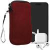 kwmobile Custodia Cellulare per XL - 6,7/6,8 - Cover Smartphone con Cerniera - Custodia Telefono in Velluto a Coste - Astuccio Portacellulare Rosso Fulvo