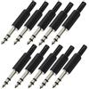 VISSQH 10 x spina maschio 6,35 mm Spina Jack Stereo da TRS 6,35 mm connettore jack a saldare maschio da 6,35mm per chitarra per altoparlante,cavo patch fono,cavo per microfono