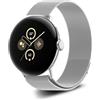 NicMool Cinturino Metallo per Google Pixel Watch 5/4/3/2/1 41mm - Argento | Uomini e Donne Traspirante Acciaio Inossidabile Magnetico Metallo Braccialetto per Google Pixel Watch 5 / 4 / 3 / 2 / 1 41mm