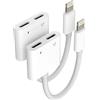 zoyuzan Adattatore jack per cuffie Lightning (2 pezzi) per Apple Cavo di Ricarica Splitter 2 in 1 Auto Audio AUX Doppia spina con collettore di cuffie per cellulare per iPad per iPhone 14 13 12 11 Pro Max