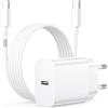 Nipow 25W Caricatore per iPhone 17 16 15 con Cavo USB C a C 2M per iPhone Air 17 16 Pro Max/15 Plus/iPad Pro 12.9/11 inch/Air/Mini,Caricabatterie Alimentatore Presa Spina Rapido Tipo C Cavetto Ricarica
