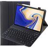 leleyo Custodia per tastiera per Samsung Galaxy Tab S4 da 10,5, con tastiera, 7 colori, illuminazione magnetica, rimovibile, layout tedesco QWERTZ per Galaxy Tab S4, nero