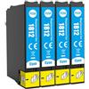 JoyPrinting Cartucce d'inchiostro compatibili 18XL ciano per stampanti Epson 18 XL per stampanti XP322 XP305 XP312 XP225 XP215 XP212 XP202 XP422 XP412 XP-415 XP405 XP425 (4-ciano)