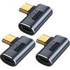 Seminer Adattatore USB C Maschio a Femmina (3 Pezzi), Adattatore USB C a 90 Gradi Angolato Adattatore Tipo C Connettore di Trasferimento Dati Compatibile per Samsung, MacBook e altri Dispositivi USB-C
