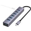 FORIDA Hub USB C a 8 porte con 7 porte dati USB 3.0, splitter USB C in lega di alluminio con porta di alimentazione di tipo C 5 V/3 A, compatibile con MacBook, iPad, Surface Pro, XPS