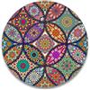 Yeuss Tappetino per mouse con disegno Mandala, rotondo, occhi dolci, base in gomma antiscivolo, per scrivania, da donna, piccolo, 200 mm, classico.