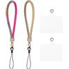 QUARKZMAN 2pz Laccio Telefono Universale Cinturino Polso Staccabile Scintillio e Patch Telefono Lussuoso Cordoncino Strass per Auricolari Portachiavi Portamonete Portafoglio Oro Multicolore