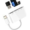 Kefiany Adattatore USB C(4 in 1) Lettore di schede SD Micro SD Tipo C a USB OTG 3.0 Cavo Caricatore Adapter per iPhone 16 15 Pro Max TF Card Reader Digitale Fotocamera Foto Memoria Stick Compatibile Con