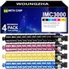Woungzha Compatibile IM C3000 C3500 Cartuccia Toner per Ricoh IMC3000 IMC3500 842251 842252 842253 842254 per Savin Lanier IMC3000 IMC3500 Stampante (4 Pacchetti)