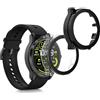 kwmobile 2x Custodia Rigida Smartwatch Compatibile con Ticwatch Pro 5 Cover - Case Vetro Temperato Orologio Fitness - trasparente/nero