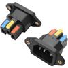 JSADZKJ Spina IEC C14 senza saldatura a connessione rapida per montaggio su pannello,Presa di alimentazione modulo di ingresso 10 A 250 V C14 Adatto per computer, server e stampanti-2pezzi (Nero)
