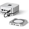Raycue Mac mini M4 Dock & Stand con 8T NVMe SSD Enclosure, 2 USB A 10Gbps, 10G USB C Data Port, 5G USB A* 2, USB-C Charge, SD/TF, Audio per Mac mini M4/M4 Pro