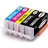 HenceBuy PGI-580XXL CLI-581XXL Cartucce di Inchiostro compatibili per Canon 580 581 PGI-580 CLI-581 XXL per Pixma TS6350 TS8350 TS705 TS9550 TR7550 TR8550 TS8250 TS6150 TS8251 TS9150 BK C M Y PGBK