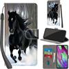 PHINIENLAND Cover per Samsung Galaxy A40 custodia portafoglio Cavallo nero | 3 scomparti carte, 1 tasca banconote, Chiusura magnetica, Supporto, Pelle PU flip cover per Samsung A40