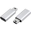 Duttek Adattatore USB C a Mini USB, USB C Tipo C Femmina a Mini USB Maschio Connettore per Sincronizzazione e Ricarica Dati (Argento)