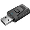 Kioylmo Adattatore Bluetooth 5.4 USB Trasmettitore Ricevitore 2 in 1 con Microfono Integrato, per Auto TV Pc Altoparlanti Stereo, Compatibile con Chiamate Vivavoce e Musica di Alta Qualità, Nero