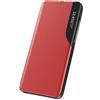 COQUE Custodia Coque per Samsung Galaxy S21FE Custodia Cover,Custodia antiurto in TPU stile libro Custodia ultra sottile per Samsung Galaxy S21FE-Rosso
