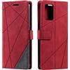 SONWO Cover per Oppo A74 4G / Oppo F19, Flip Caso in PU Pelle Case Cover Portafoglio Custodia per Oppo A74 4G / Oppo F19, [Kickstand] [Slot per Schede], Rosso