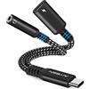 AIYEEN Adattatore per cuffie e caricabatterie da USB C a 3,5 mm 2 in 1, porta di ricarica rapida USB C PD 3.0 a jack audio ausiliario e ricarica rapida da 60 W compatibile con Google, Samsung (nero)