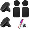 Qneneam 2 Pezzi Porta Cellulare Auto Magnetico, Supporto Magnetico per Telefono, Universale, Compatibile con iPhone 16 15 14 Pro Max XR X 8, Galaxy, con 4 Piastra Metallica, Design Elegante, Facile da Usare