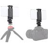 Hensych Adattatore per treppiede con filettatura a vite da 1/4 con morsetto per telefono, compatibile con la maggior parte dei telefoni cellulari (larghezza 5,8-8,5 cm)