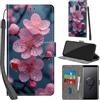 PHINIENLAND Cover per Samsung Galaxy S9 Plus Case PU Pelle Custodia [Kickstand] [Chiusura magnetica] [Slot per Schede], Portafoglio Flip Custodia per Samsung S9 Plus,Fiori