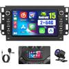 Hikity 4Core 2+64G Android Autoradio Wireless Carplay per Chevrolet Holden Daewoo Aveo Captiva Epica Pontiac, 7'' Schermo per Auto Android Auto Bluetooth EQ FM Radio USB Retrocamera