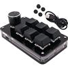 Tiardey Clavier Mécanique Macro à Une Main Mini Clavier de Jeu à 6 Touches avec 1 Boutons pour les Médias de Jeu de Bureau