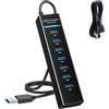 BlueXP Hub USB 3.0, 7 Porte Multi Hub USB 3.0 Alimentato con Cavo da 120cm Distributore USB Sdoppiatore Usb Hub per PC Laptop MacBook Pro