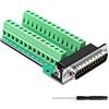 YIMATEECO DB25 Adattatore per morsetto a vite, DB25 maschio a terminal Block a 25 poli, senza saldatura, blocco a vite D-SUB, morsetto di collegamento con cuscinetto isolante (DB25, 1 pezzo)