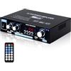 GOEDCH Amplificatore Digitale AK35: Amplificatore HiFi AK35, Mini Amplificatore Bluetooth 5.0, Mini Ricevitore Stereo Bluetooth AK35, Amplificatore Due Canali per Microfono, Karaoke, Home Theater