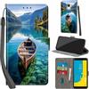 Haninsuze Cover per Samsung Galaxy J6 2018 Custodia Cover Pelle Libro Portafoglio con Porta Carte Magnetica Protezione Antiurto Cuoio Flip Case Custodia Cover per Samsung J6 2018, barca