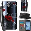 Haninsuze Cover per Samsung Galaxy J3 2017, farfalla rosa | Pelle PU Portafoglio, Porta Carte, Magnetica, Libro, Antiurto Custodia