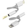 HOYULLI Adattatore da Lightning a jack da 3,5 mm (2 pezzi) per iPhone 14 13 12 11 Pro Max Splitter per Apple MFi Certified Aux Audio Jack Convertitore per iPad Cavo Headphone Jack Auto