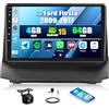 SIXWIN 4+64G Autoradio Android 13 con CarPlay/Android/Mirror Link per Ford Fiesta 2009-2017,9 HD TouchScreen Schermo Navigatore WiFi RDS FM USB Bluetooth Comandi al Volante+AHD Retrocamera