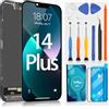 ARSSLY OLED Schermo per iPhone 14 Plus LCD Schermo per iPhone 14Plus A2632 A2885 A2888 A2887 A2886 LCD Display Touch Screen Assembly con Riparazione Kit(Nero, 6.7)