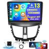 Hikity [8 Core 4G+64G] Hikity Car Radio per Peugeot 207 2006-2015 Wireless Carplay Android Auto Android Autoradio 9 Pollici Stereo Auto con GPS 32EQ WIFI Bluetooth SWC MIC Telecamera Posteriore