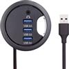 xiwai Splitter hub USB 3.0, scheda audio a 3 porte USB multiporta espansore 60 mm da scrivania con occhielli per docking station cuffie microfono interfaccia audio per PC scrivania desktop