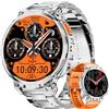 DREMAC Orologio da uomo con 1,85 pollici HD grande schermo / LED lampada/730 mAh Batteria, Smartwatch con 120 + modalità sportive, 24/7 monitor di frequenza cardiaca e sonno, IP68 impermeabile per Android