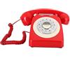 Elprico Telefono Vintage, Telefono Fisso Rosso Tradizionale, Telefono con Filo retrò, Telefono con Corda Vintage Senza Mano