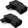 VISSQH 2 pezzi Connettore di Adattatore prolunga Plug di alimentazione da IEC 320 C14 Maschio a C7 Femmina angolo retto 90 gradi CA 250 V 2,5 A(nero)