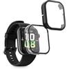 kwmobile 2x Custodia Rigida Smartwatch Compatibile con HONOR Watch 5 Cover - Case Vetro Temperato Orologio Fitness - trasparente/nero
