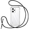 Vauki Cover con Cordino per Xiaomi Poco X5 Pro/Redmi Note 12 Pro 5G,Custodia con Laccio Collana Tracolla Trasparente Silicone TPU+PC Bumper Back Antigraffio Proteggere Case Corda,Nero